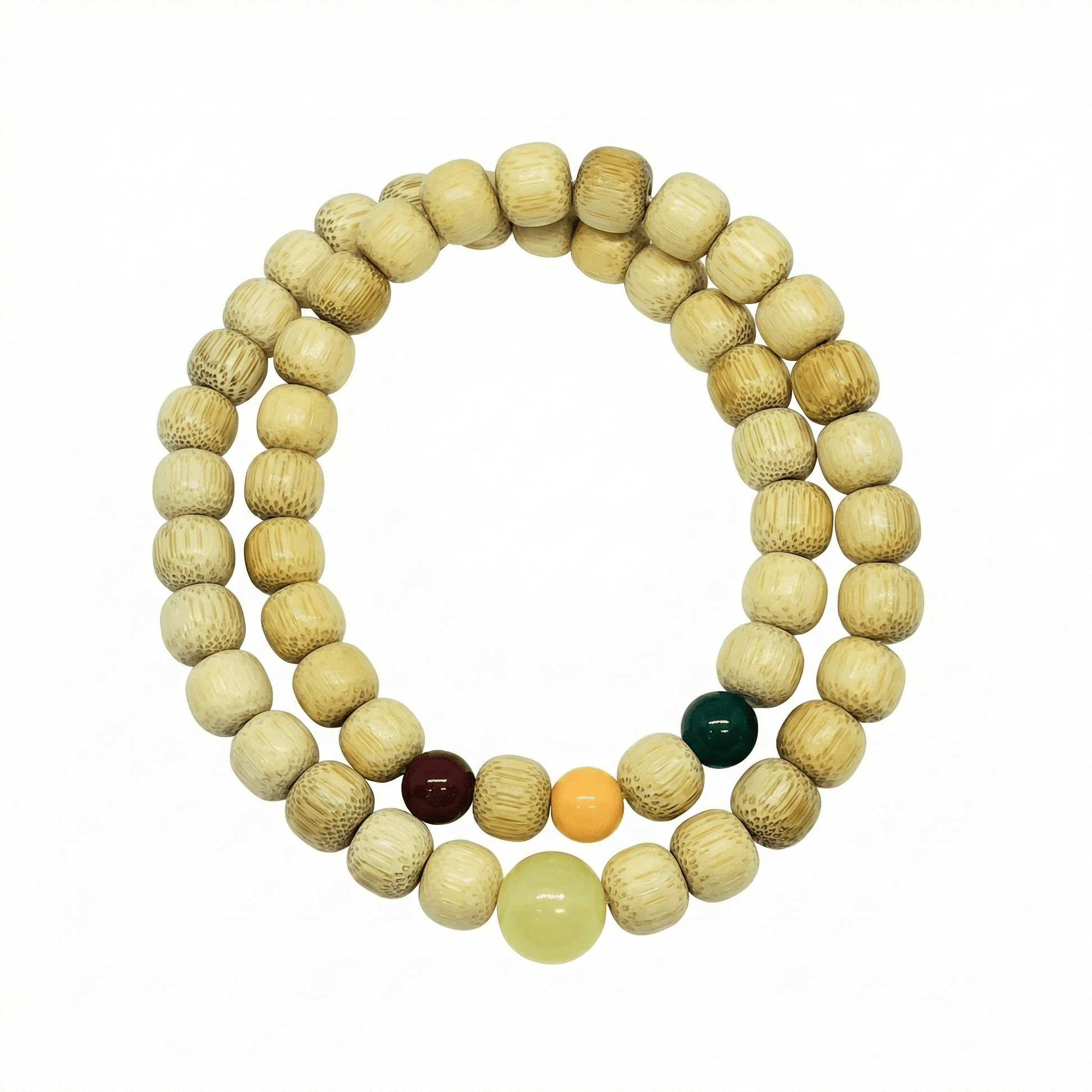 TRANQUIL AURA  - 10mm Wooden Beads Bracelet with Natural Stone - Adjustable Bracelet - THE MEN THING