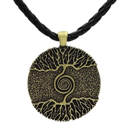 TREE COPPER RUSTIC  - Alloy Pendant with 24inch Leather Cord Chain for Men & Boy - THE MEN THING