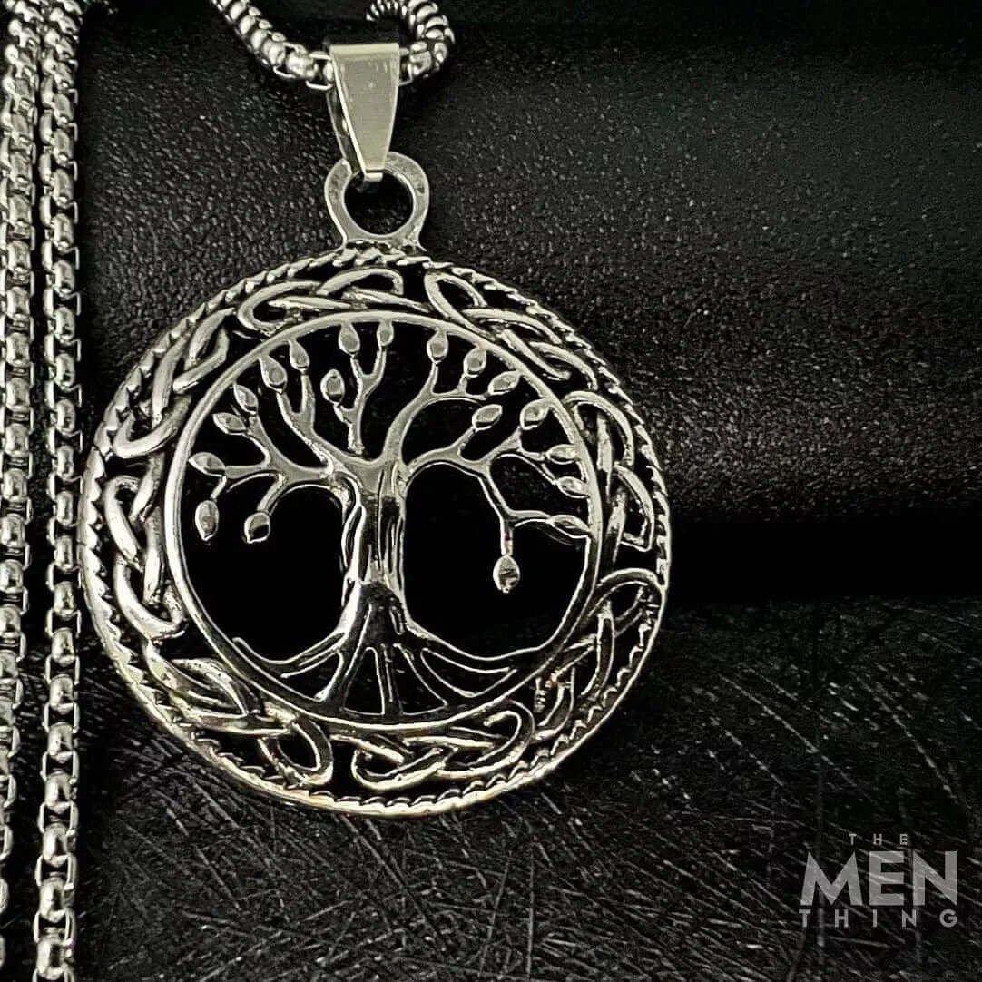 TREE OF LIFE -  Alloy Pendant with Stainless Steel 24inch Round Box Chain, American trending Style for Men & Boy - THE MEN THING