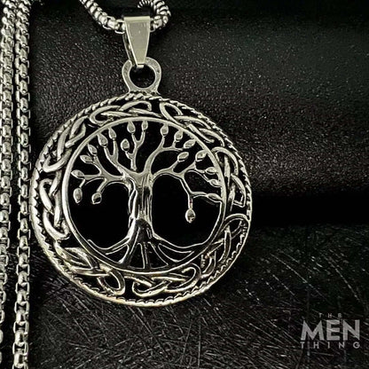 TREE OF LIFE -  Alloy Pendant with Stainless Steel 24inch Round Box Chain, American trending Style for Men & Boy - THE MEN THING