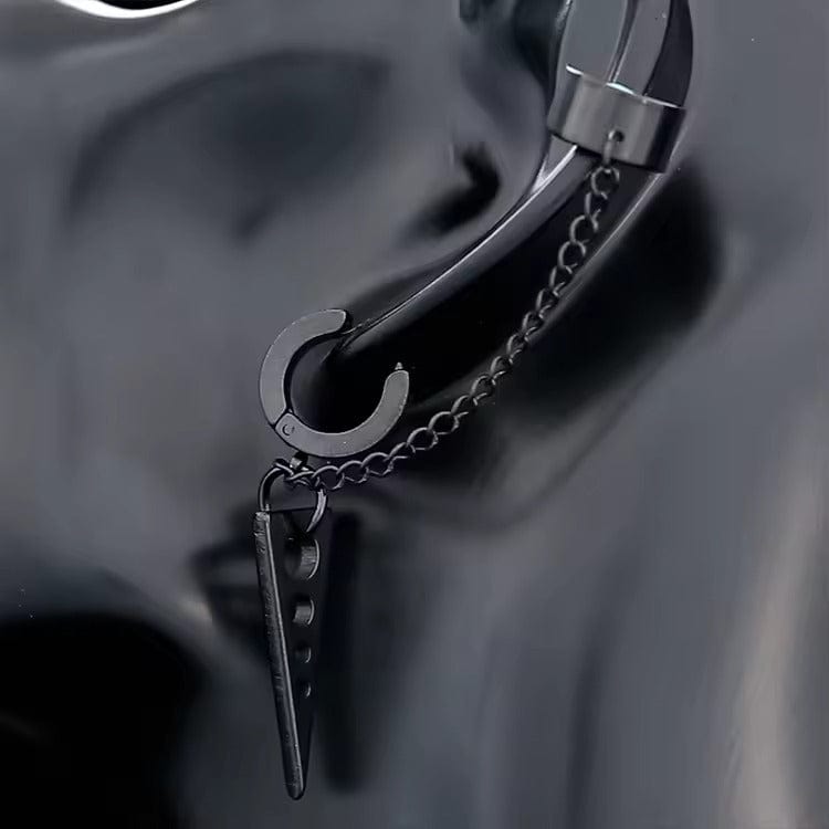 TRIANGLE DROP BLACK - Titanium Steel Hoop Earrings for Men & Boys (2 Pcs) - THE MEN THING