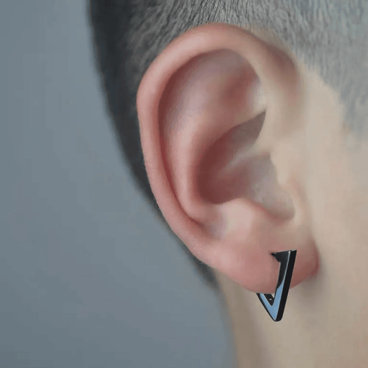 TRIANGLE HOOP - Titanium Steel Stud Earrings for Men & Boys (2 Pcs) - THE MEN THING