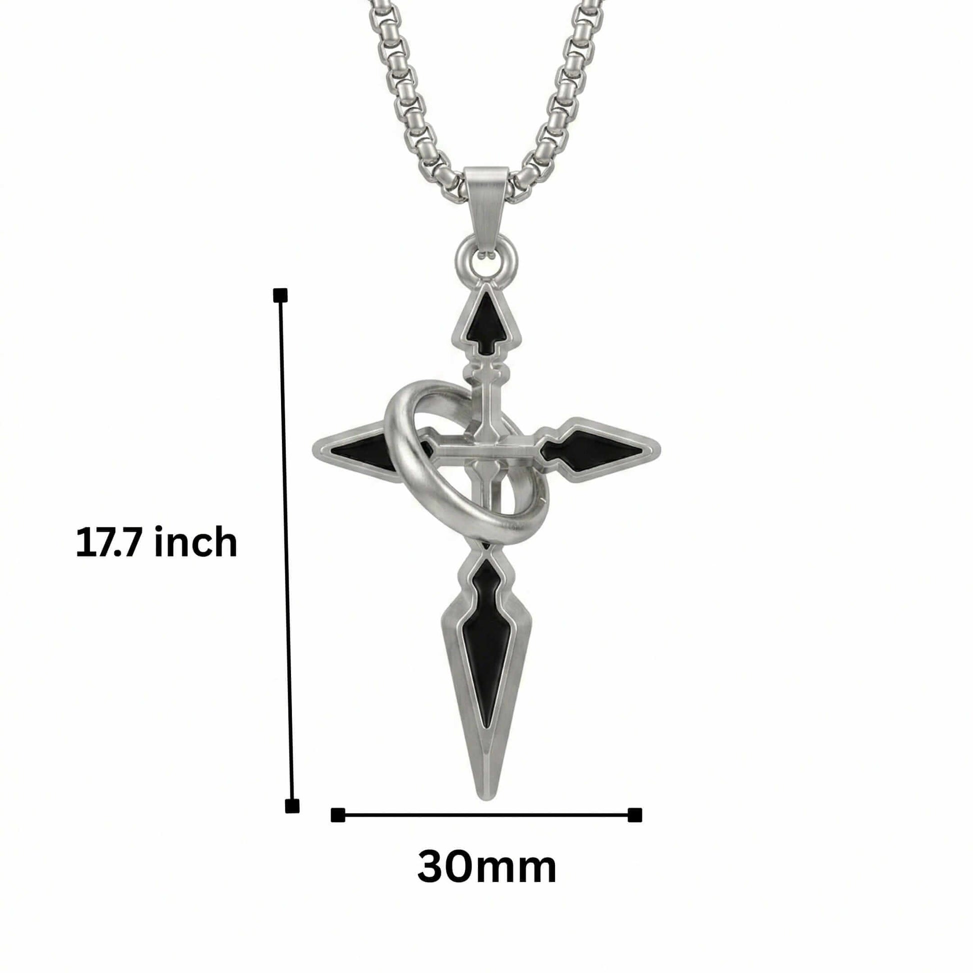 TRIDENT ARROW - 30mm Pure Titanium Steel Pendant with 23inch Round Box 4mm Chain for Men & Boys — SS Pendant/ Necklace for Men | THE MEN THING