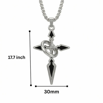 TRIDENT ARROW - 30mm Pure Titanium Steel Pendant with 23inch Round Box 4mm Chain for Men & Boys — SS Pendant/ Necklace for Men | THE MEN THING