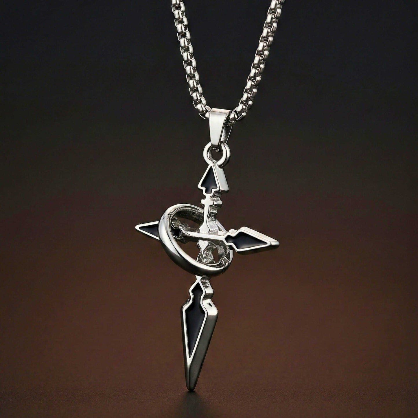 TRIDENT ARROW - 30mm Pure Titanium Steel Pendant with 23inch Round Box 4mm Chain for Men & Boys — SS Pendant/ Necklace for Men | THE MEN THING