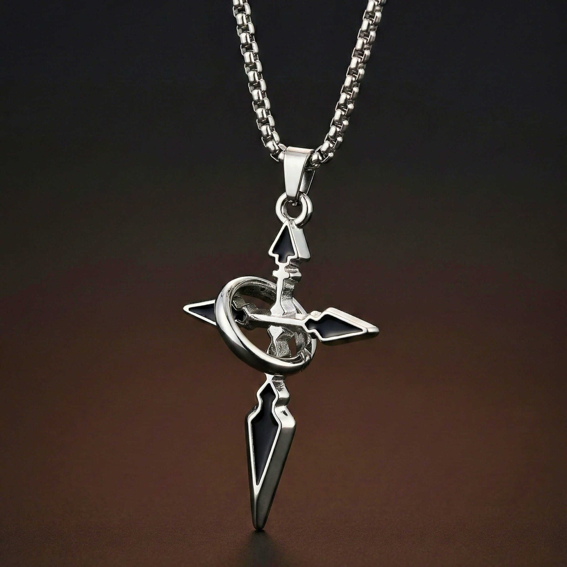TRIDENT ARROW - 30mm Pure Titanium Steel Pendant with 23inch Round Box 4mm Chain for Men & Boys — SS Pendant/ Necklace for Men | THE MEN THING