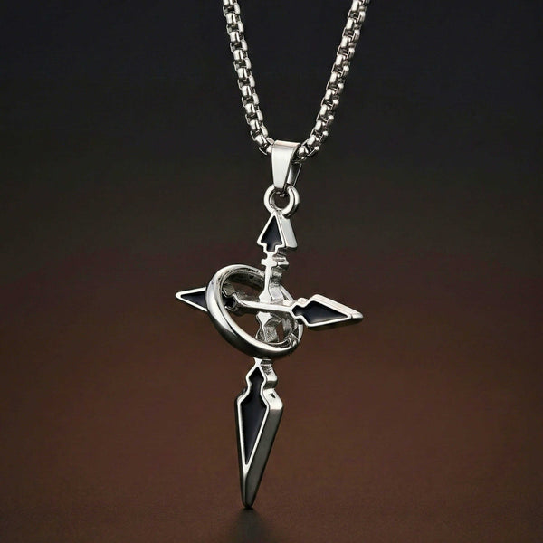 TRIDENT ARROW - 30mm Pure Titanium Steel Pendant with 23inch Round Box 4mm Chain for Men & Boys