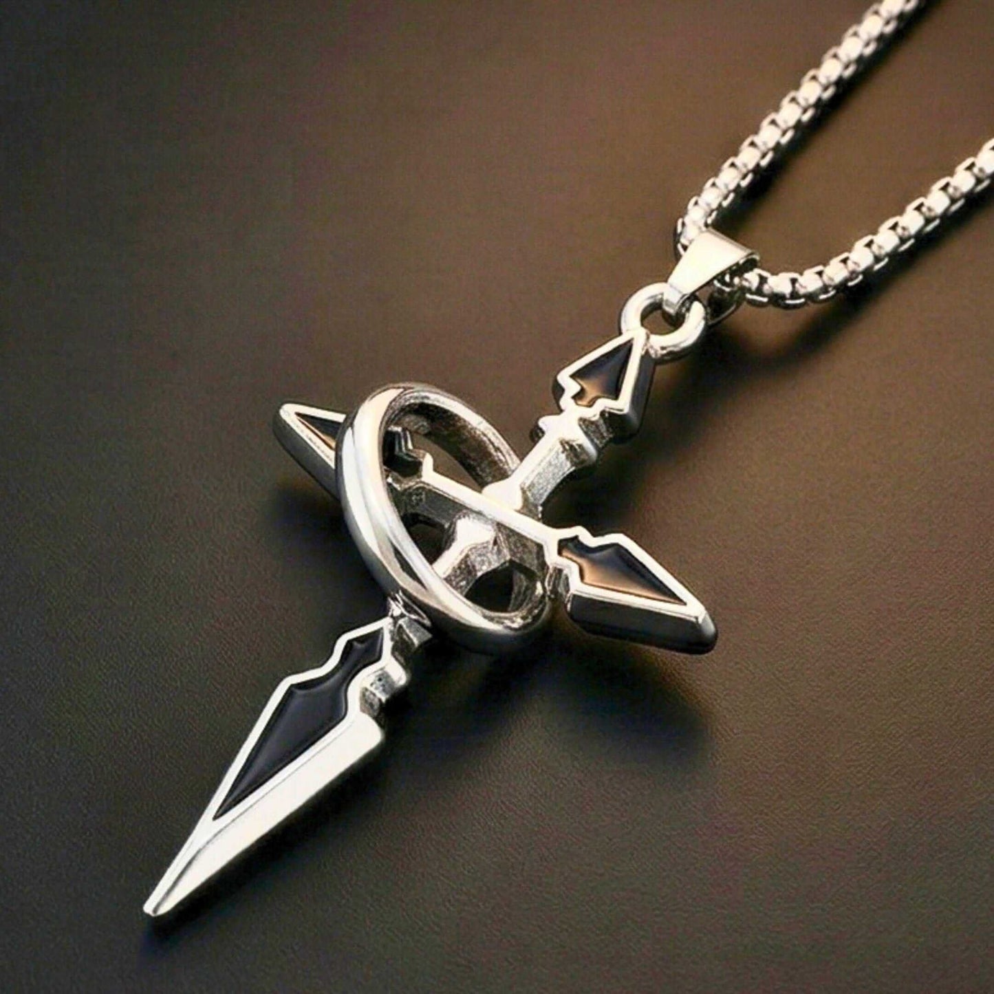 TRIDENT ARROW - 30mm Pure Titanium Steel Pendant with 23inch Round Box 4mm Chain for Men & Boys — SS Pendant/ Necklace for Men | THE MEN THING