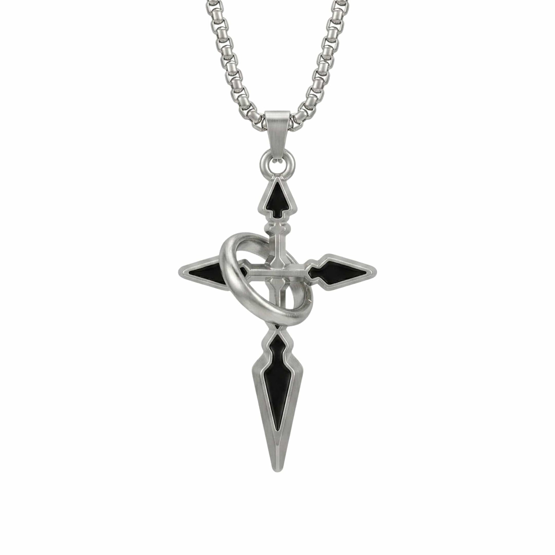 TRIDENT ARROW - 30mm Pure Titanium Steel Pendant with 23inch Round Box 4mm Chain for Men & Boys — SS Pendant/ Necklace for Men | THE MEN THING