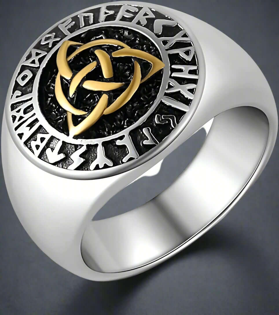 TRINITY KNOT VIKING - Titanium Steel Ring for Men & Boys (17 inch) - THE MEN THING