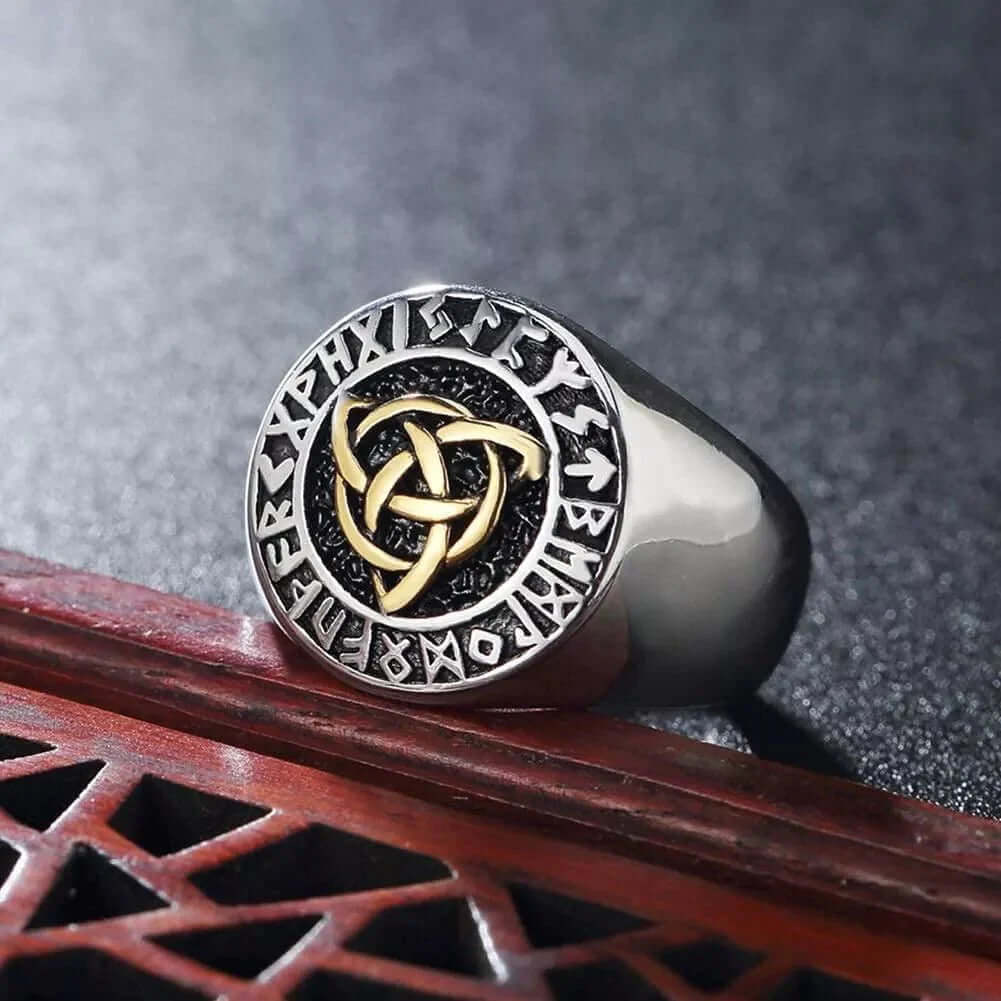 TRINITY KNOT VIKING - Titanium Steel Ring for Men & Boys (17 inch) - THE MEN THING