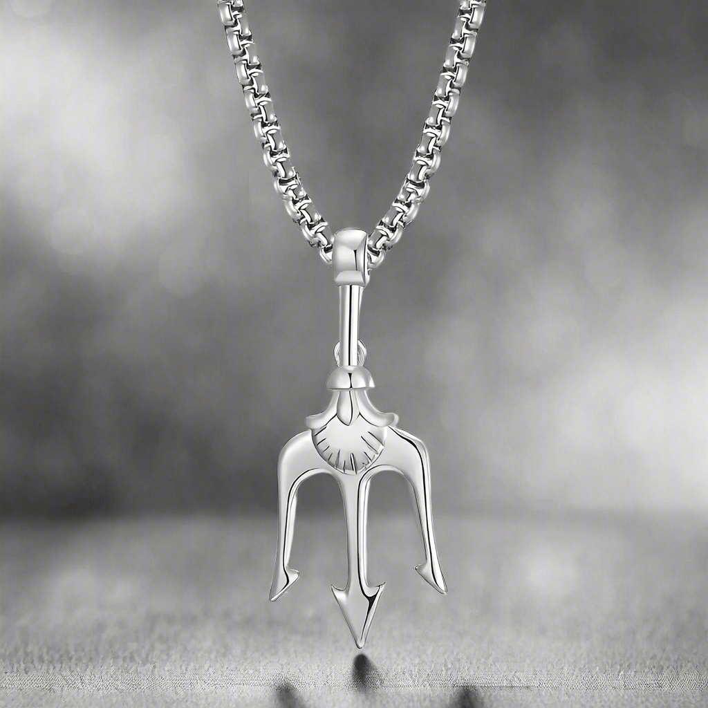 TRINITY SHIVA - Alloy Pendant with Stainless Steel 24inch Round Box Chain, European trending Style for Men & Boy - THE MEN THING