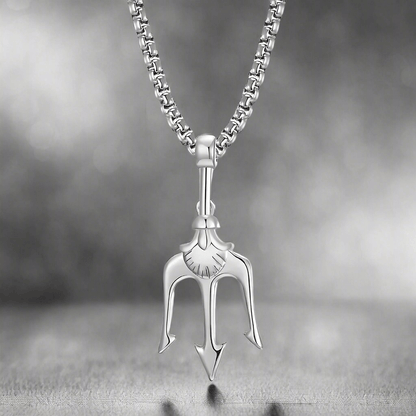 TRINITY SHIVA - Alloy Pendant with Stainless Steel 24inch Round Box Chain, European trending Style for Men & Boy - THE MEN THING