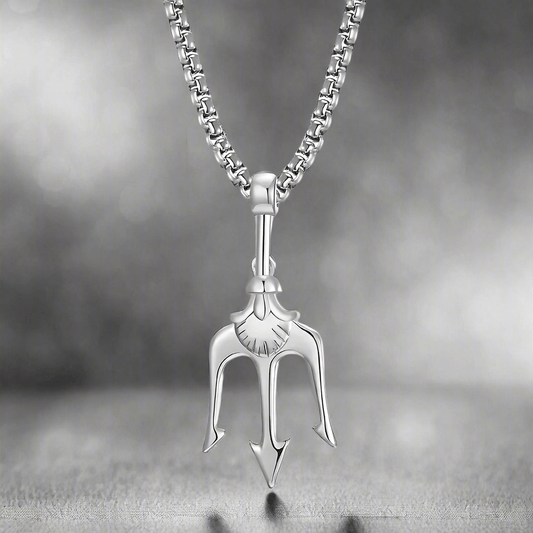TRINITY SHIVA - Alloy Pendant with Stainless Steel 24inch Round Box Chain, European trending Style for Men & Boy - THE MEN THING
