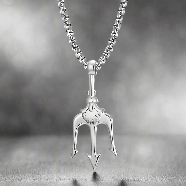 TRINITY SHIVA - Alloy Pendant with Stainless Steel 24inch Round Box Chain, European trending Style for Men & Boy