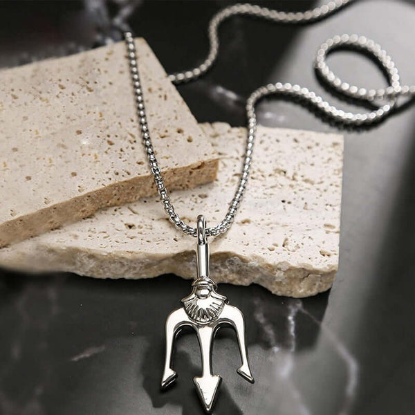 TRINITY SHIVA - Alloy Pendant with Stainless Steel 24inch Round Box Chain, European trending Style for Men & Boy