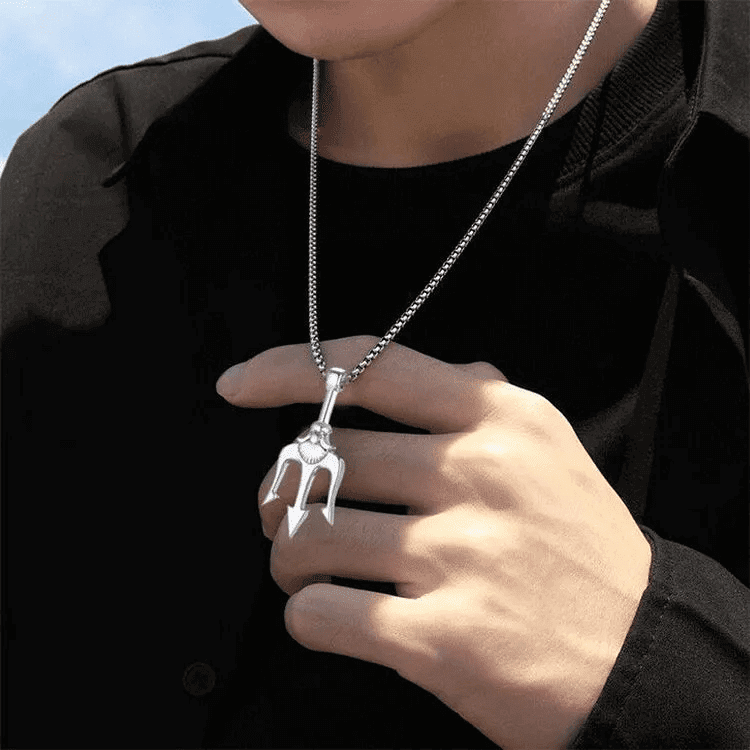TRINITY SHIVA - Alloy Pendant with Stainless Steel 24inch Round Box Chain, European trending Style for Men & Boy - THE MEN THING