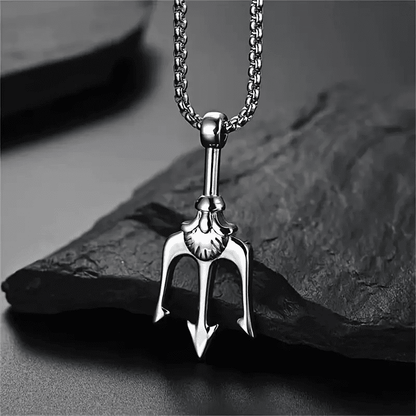 TRINITY SHIVA - Alloy Pendant with Stainless Steel 24inch Round Box Chain, European trending Style for Men & Boy - THE MEN THING