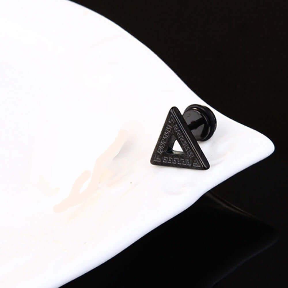TRINITY TWIST BLACK - Pure Titanium Steel Piercing Ear Earrings for Men & Boys (2 Pcs) - THE MEN THING