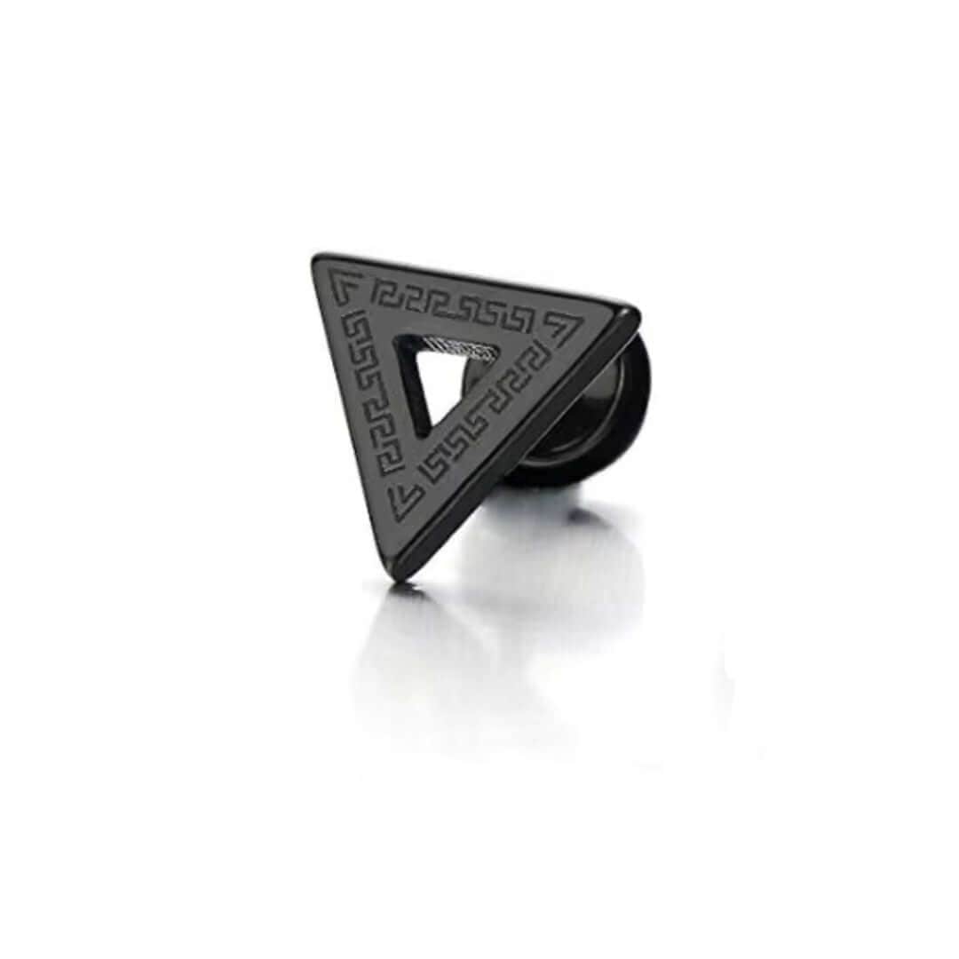TRINITY TWIST BLACK - Pure Titanium Steel Piercing Ear Earrings for Men & Boys (2 Pcs) - THE MEN THING