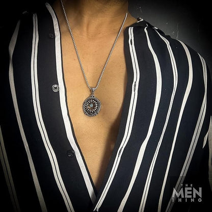 TURQUOISE JAW - Pure Titanium Steel Pendant with 24inch Round Box Chain for Men & Boys - THE MEN THING