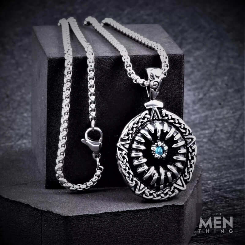 TURQUOISE JAW - Pure Titanium Steel Pendant with 24inch Round Box Chain for Men & Boys - THE MEN THING