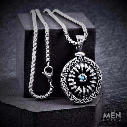 TURQUOISE JAW - Pure Titanium Steel Pendant with 24inch Round Box Chain for Men & Boys - THE MEN THING