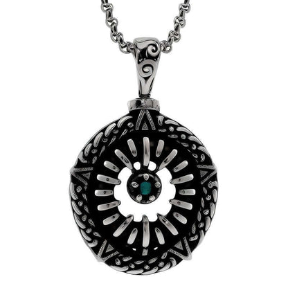 TURQUOISE JAW - Pure Titanium Steel Pendant with 24inch Round Box Chain for Men & Boys - THE MEN THING