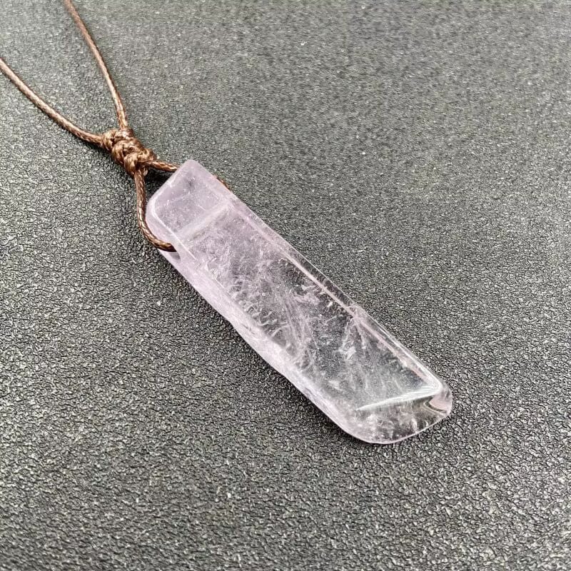 TWILIGHT AMETHYST - Natural Crystal Unshaped Pendant with Adjustable Rope Chain for Men and Boys - THE MEN THING