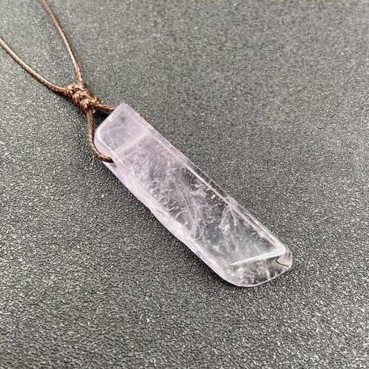 TWILIGHT AMETHYST - Natural Crystal Unshaped Pendant with Adjustable Rope Chain for Men and Boys - THE MEN THING