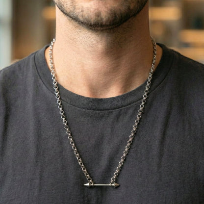 TWIN ARROW - Pure Titanium Steel Pendant with 19inch  with adjustable Chain for Men & Boys - THE MEN THING