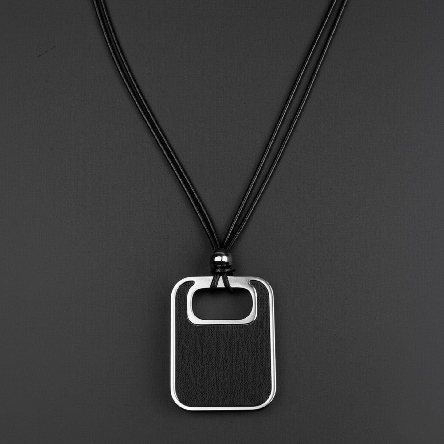 TWIN EMBER - Titanium Steel Pendant with Adjustable Rope Chain for Men & Boys - THE MEN THING