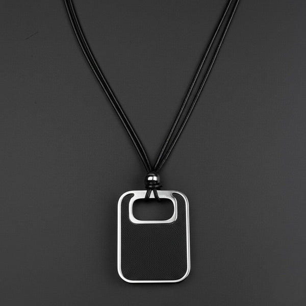 TWIN EMBER - Titanium Steel Pendant with Adjustable Rope Chain for Men & Boys