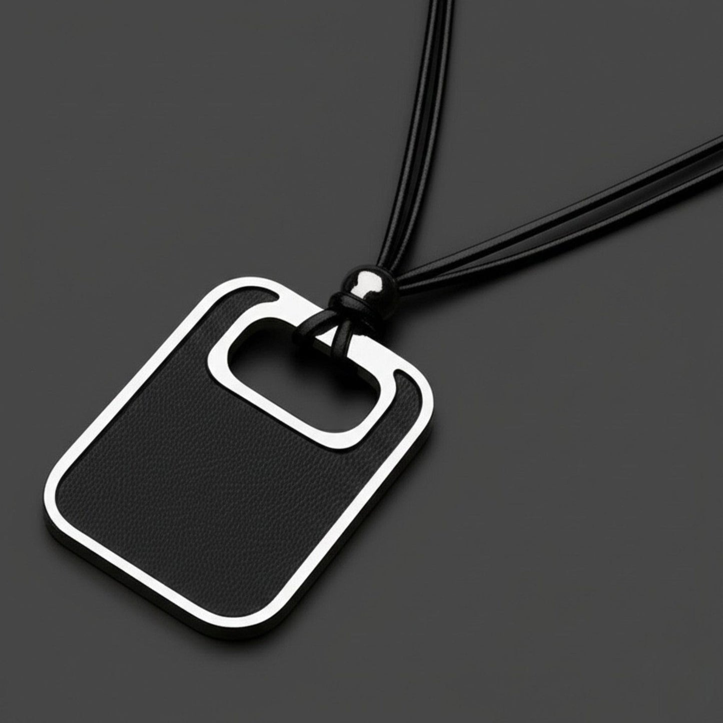 TWIN EMBER - Titanium Steel Pendant with Adjustable Rope Chain for Men & Boys - THE MEN THING
