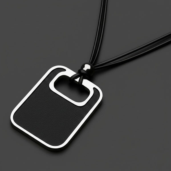 TWIN EMBER - Titanium Steel Pendant with Adjustable Rope Chain for Men & Boys
