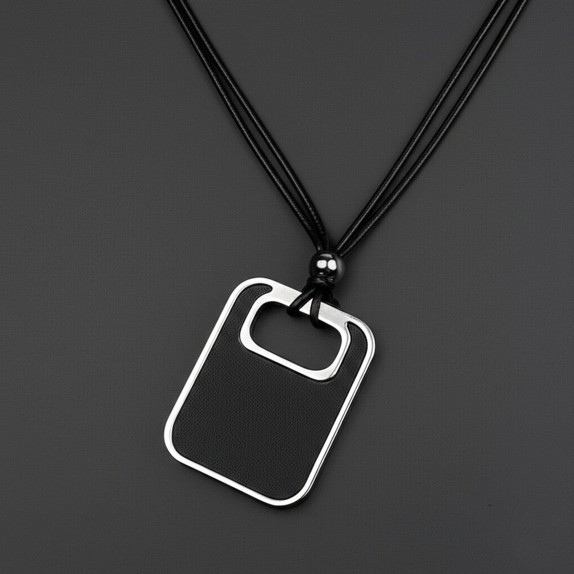 TWIN EMBER - Titanium Steel Pendant with Adjustable Rope Chain for Men & Boys - THE MEN THING