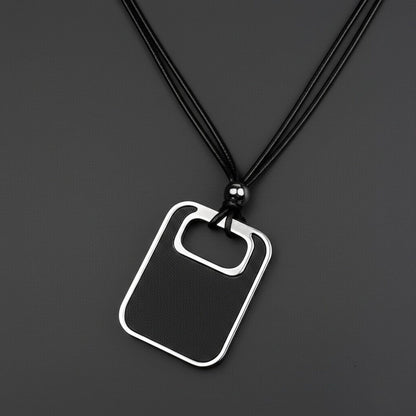TWIN EMBER - Titanium Steel Pendant with Adjustable Rope Chain for Men & Boys - THE MEN THING