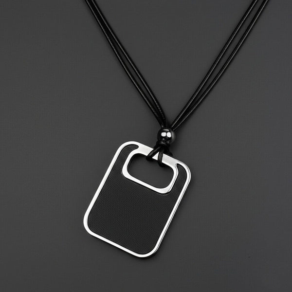 TWIN EMBER - Titanium Steel Pendant with Adjustable Rope Chain for Men & Boys