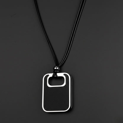 TWIN EMBER - Titanium Steel Pendant with Adjustable Rope Chain for Men & Boys - THE MEN THING