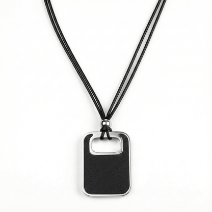 TWIN EMBER - Titanium Steel Pendant with Adjustable Rope Chain for Men & Boys - THE MEN THING