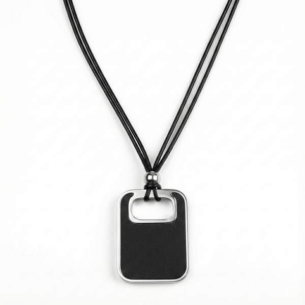 TWIN EMBER - Titanium Steel Pendant with Adjustable Rope Chain for Men & Boys