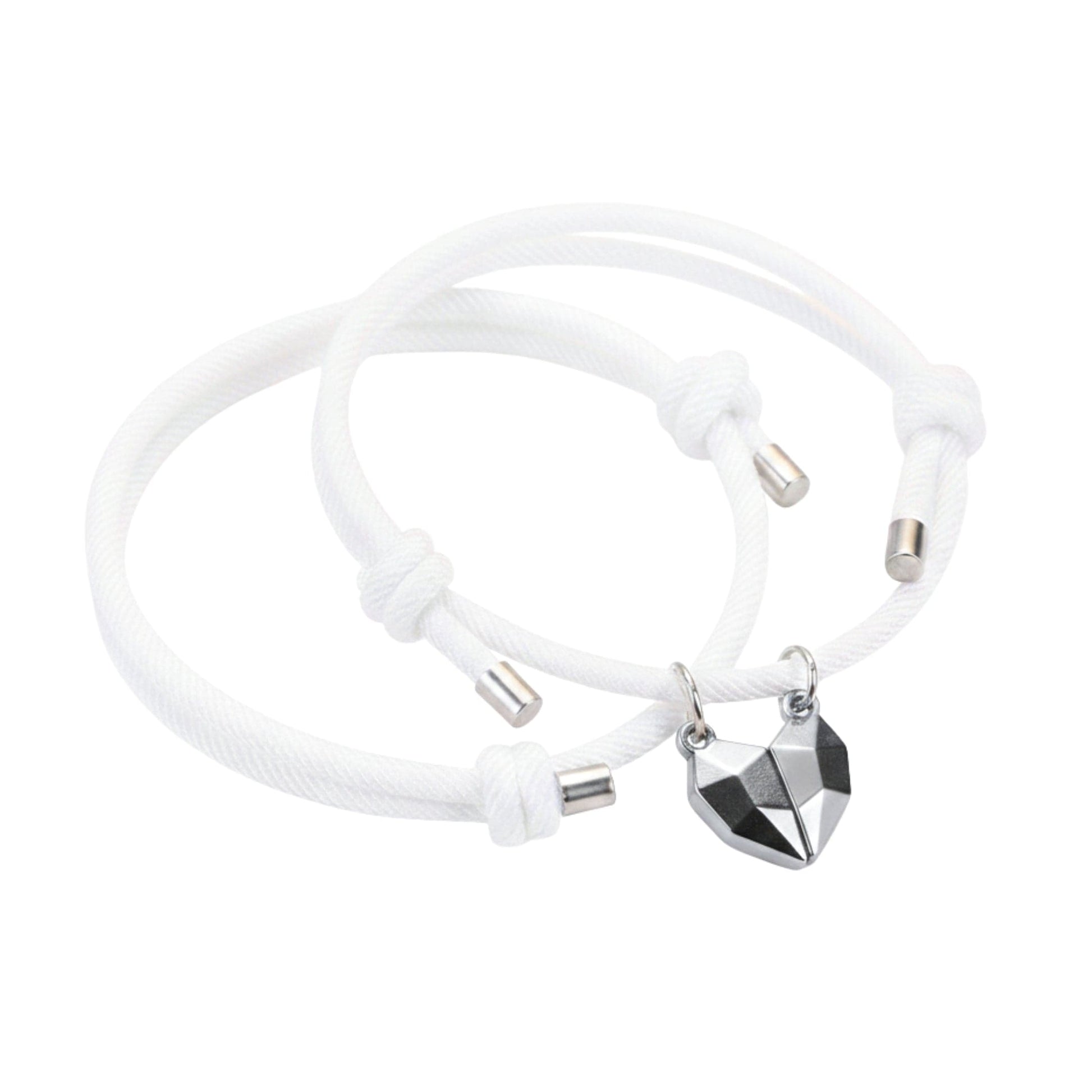 TWIN HEART LINK - Bracelet with Heart Charm for Men and Women Adjustable Couples Rope Bracelet — Leather Bracelet for Men | THE MEN THING