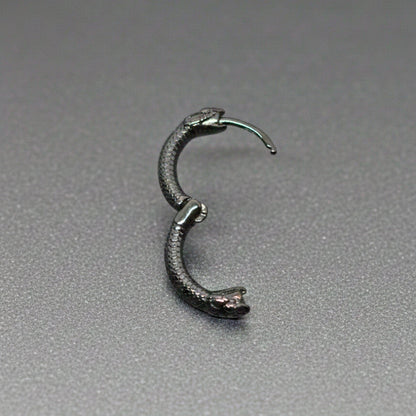 TWIN SERPENT - 4mm Pure Titanium Steel Hoop Earrings for Men & Boys (2pcs) - THE MEN THING