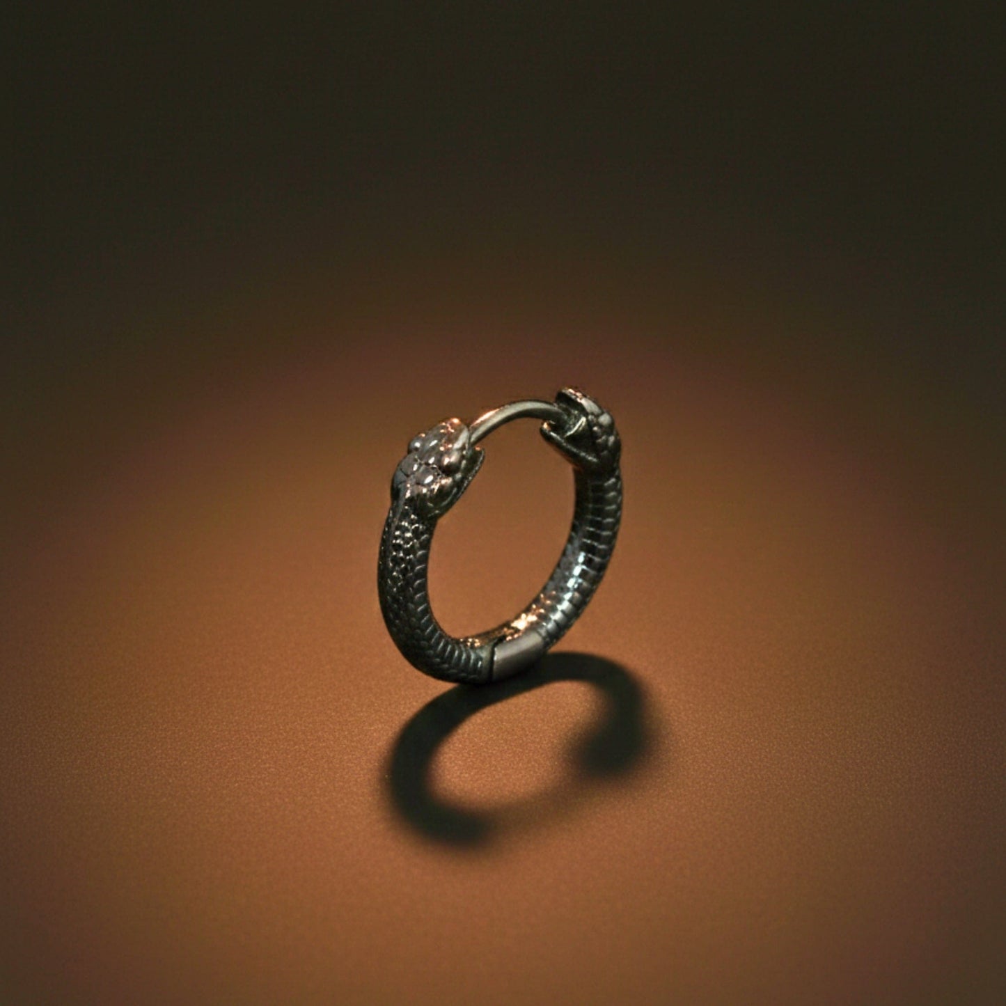 TWIN SERPENT - 4mm Pure Titanium Steel Hoop Earrings for Men & Boys (2pcs) - THE MEN THING