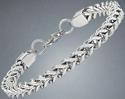 TWIN TOUGH - Pure Stainless Steel Italian trending Style, double-layer thick Bracelet 7 inch with Lobster Claw Buckle for Men & Boy (5mm) - THE MEN THING