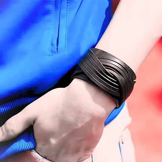 TWISTBOUND BLACK - Genuine Braided Leather Bracelet Set for Men & Boys (8 inch) - THE MEN THING