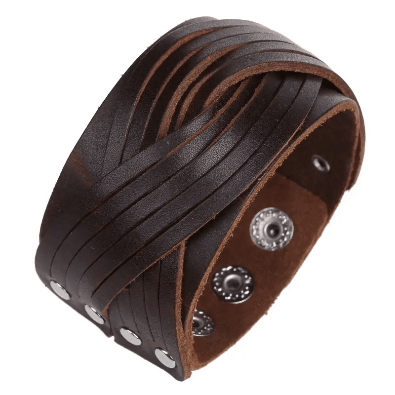 TWISTBOUND BROWN - Genuine Braided Leather Bracelet Set for Men & Boys (8 inch) - THE MEN THING