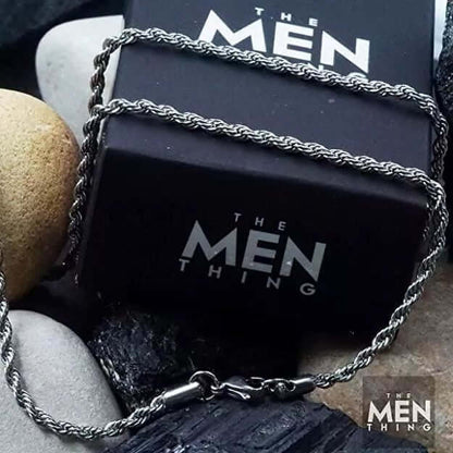 TWISTED ROPE - 3.5mm Chain Stainless Steel 24inch for Men & Boys - THE MEN THING