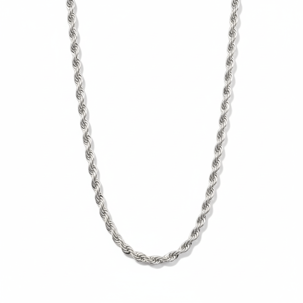 TWISTED ROPE - 3.5mm Chain Stainless Steel 24inch for Men & Boys - THE MEN THING