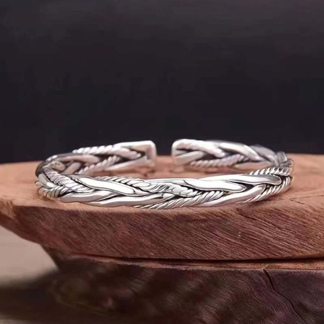 TWISTED TEXTURE - Open Bangle  Bracelet (Adjustable) - Elegant look - 5mm copper for Men & Boys - THE MEN THING